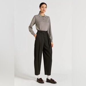 LEE MATHEWS Spencer Ecru Twill Trousers